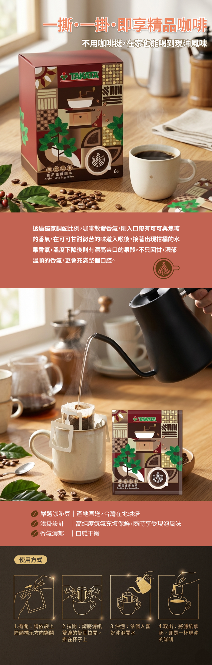 阿拉比卡精品濾掛咖啡 產品介紹圖